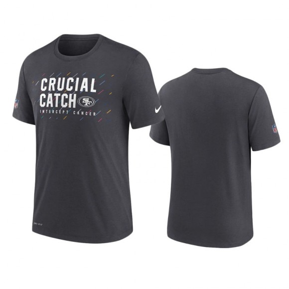 49ers Charcoal 2021 NFL Crucial Catch Performance T-Shirt