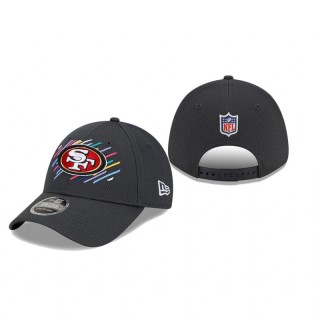 49ers Charcoal 2021 NFL Crucial Catch 9FORTY Adjustable Hat
