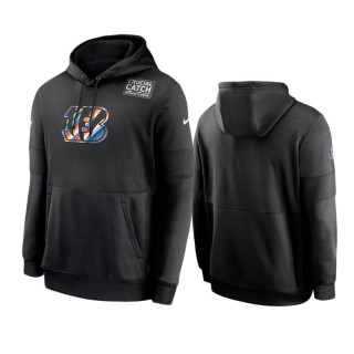 Bengals Black Crucial Catch Sideline Performance Hoodie