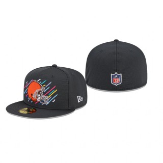 Browns Charcoal 2021 NFL Crucial Catch 59FIFTY Fitted Hat