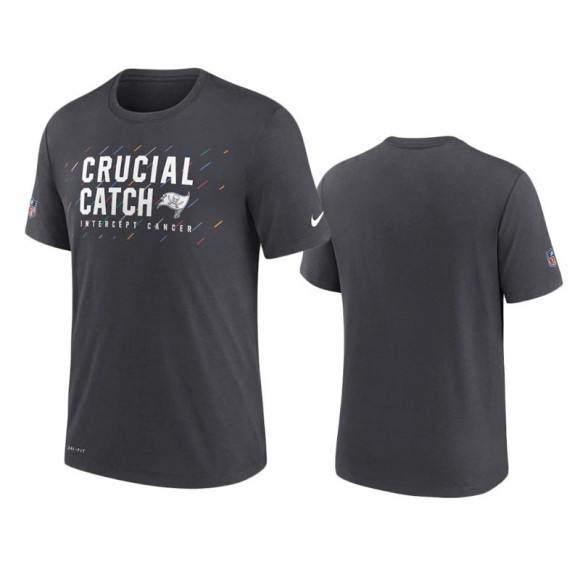 Buccaneers Charcoal 2021 NFL Crucial Catch Performance T-Shirt