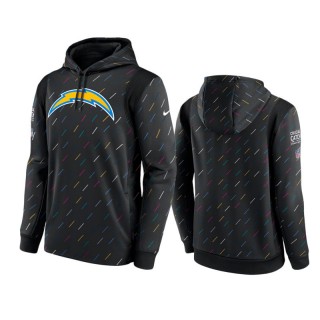Chargers Charcoal 2021 NFL Crucial Catch Therma Pullover Hoodie