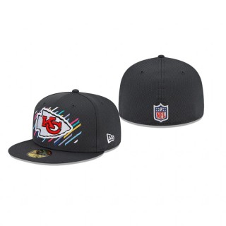 Chiefs Charcoal 2021 NFL Crucial Catch 59FIFTY Fitted Hat