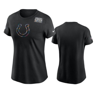 Women's Colts Black Crucial Catch Multicolor T-Shirt