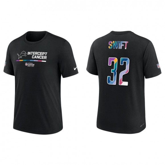 D'Andre Swift Detroit Lions Black 2022 NFL Crucial Catch Performance T-Shirt
