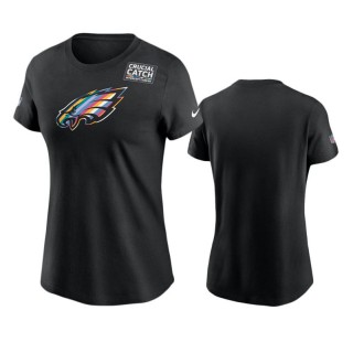 Women's Eagles Black Crucial Catch Multicolor T-Shirt