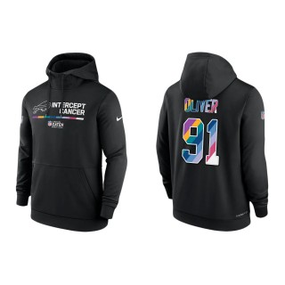 Ed Oliver Buffalo Bills Black 2022 NFL Crucial Catch Therma Performance Pullover Hoodie