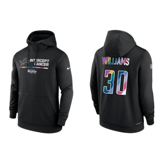 Jamaal Williams Detroit Lions Black 2022 NFL Crucial Catch Therma Performance Pullover Hoodie