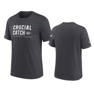 Jets Charcoal 2021 NFL Crucial Catch Performance T-Shirt