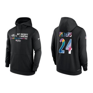 Marcus Peters Baltimore Ravens Black 2022 NFL Crucial Catch Therma Performance Pullover Hoodie