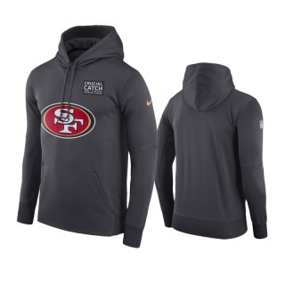 49ers Anthracite Crucial Catch Performance Hoodie