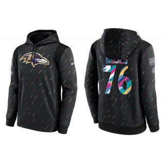 Men's Baltimore Ravens Morgan Moses Charcoal NFL Crucial Catch Hoodie