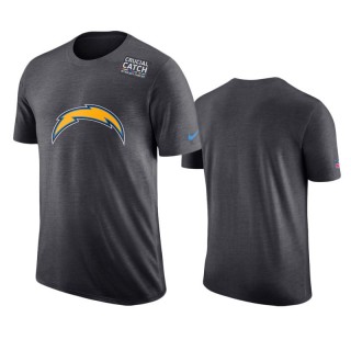 Chargers Anthracite Crucial Catch Performance T-Shirt