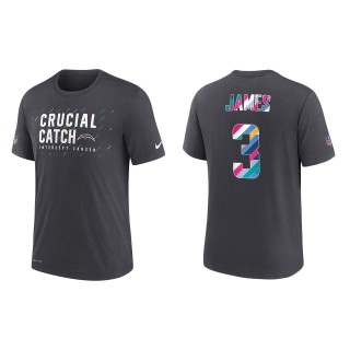 Men's Los Angeles Chargers Derwin James Charcoal 2021 NFL Crucial Catch Performance T-Shirt