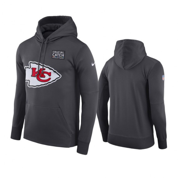 Chiefs Anthracite Crucial Catch Performance Hoodie