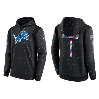 Men's Detroit Lions Jeff Okudah Charcoal 2021 NFL Crucial Catch Therma Pullover Hoodie