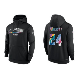 Nasir Adderley Los Angeles Chargers Black 2022 NFL Crucial Catch Therma Performance Pullover Hoodie