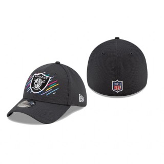 Raiders Charcoal 2021 NFL Crucial Catch 39THIRTY Flex Hat