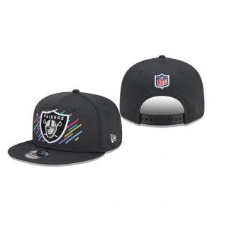 Raiders Charcoal 2021 NFL Crucial Catch 9FIFTY Snapback Adjustable Hat