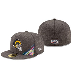 Rams Heather Gray 2019 NFL Crucial Catch 59FIFTY Historic Logo Fitted Hat