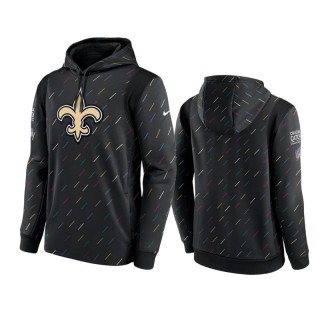 Saints Charcoal 2021 NFL Crucial Catch Therma Pullover Hoodie