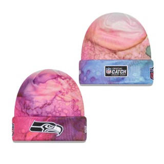 Men's Seattle Seahawks Pink 2022 NFL Crucial Catch Knit Hat