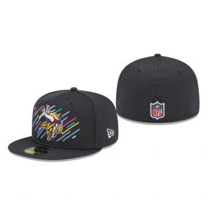 Vikings Charcoal 2021 NFL Crucial Catch 59FIFTY Fitted Hat