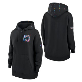 Women's Carolina Panthers Black 2023 Crucial Catch Club Pullover Hoodie