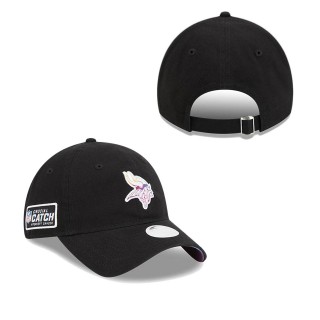 Women's Minnesota Vikings Black 2023 NFL Crucial Catch Adjustable Hat