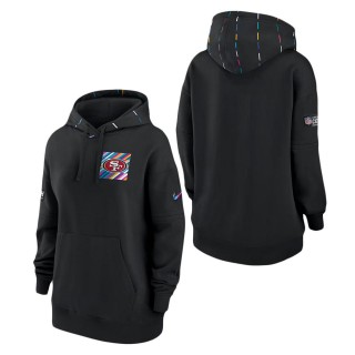 Women's San Francisco 49ers Black 2023 Crucial Catch Club Pullover Hoodie