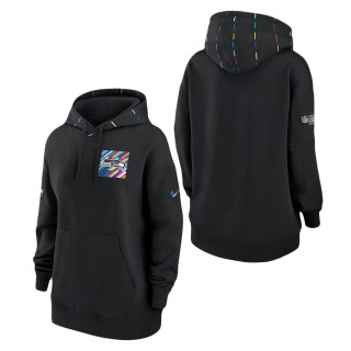 Women's Seattle Seahawks Black 2023 Crucial Catch Club Pullover Hoodie