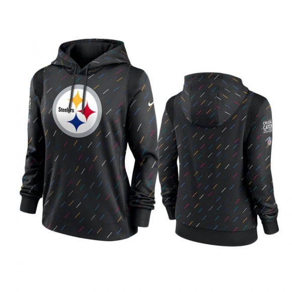 Women's Steelers Anthracite 2021 NFL Crucial Catch Hoodie