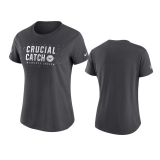 Women's Washington Football Team Anthracite 2021 NFL Crucial Catch T-Shirt