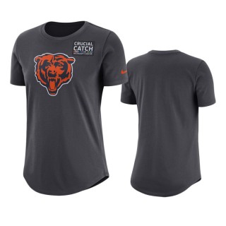 Women's Bears Anthracite Crucial Catch Performance T-Shirt