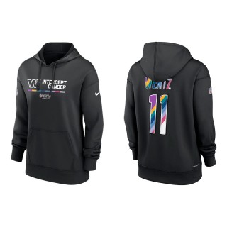 Women's Carson Wentz Washington Commanders Black 2022 NFL Crucial Catch Therma Performance Pullover Hoodie
