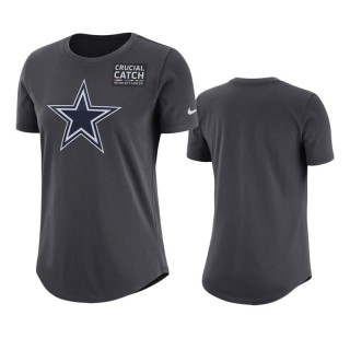 Women's Cowboys Anthracite Crucial Catch Performance T-Shirt