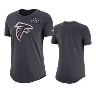 Women's Falcons Anthracite Crucial Catch Performance T-Shirt