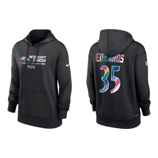Women's Gus Edwards Baltimore Ravens Black 2022 NFL Crucial Catch Therma Performance Pullover Hoodie