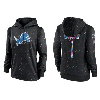 Women's Detroit Lions Jeff Okudah Anthracite 2021 NFL Crucial Catch Therma Pullover Hoodie