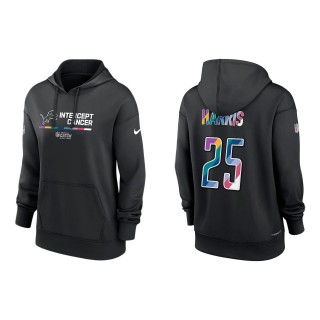Women's Will Harris Detroit Lions Black 2022 NFL Crucial Catch Therma Performance Pullover Hoodie